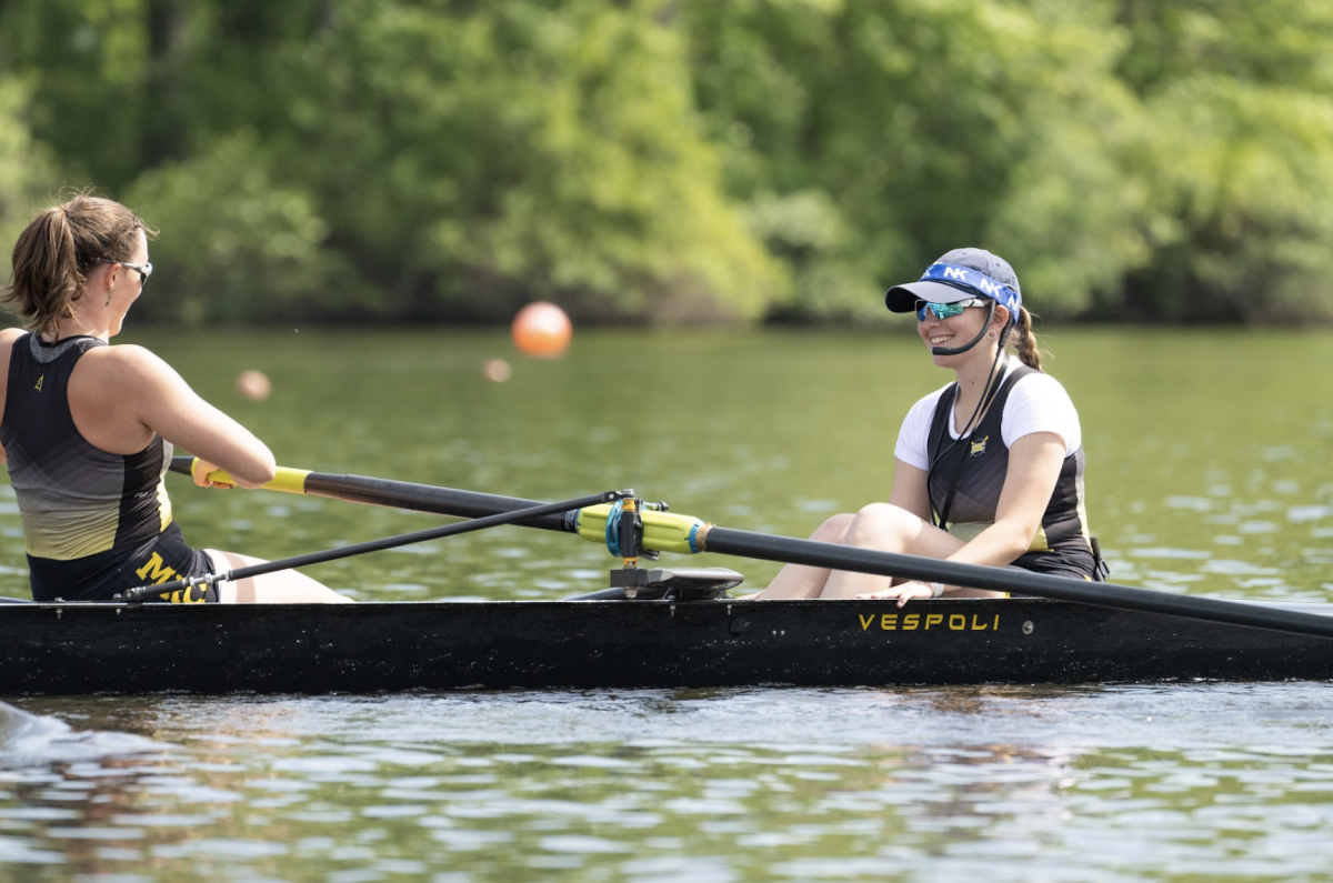 Lindsey Eattock acting as a coxswain for rowing